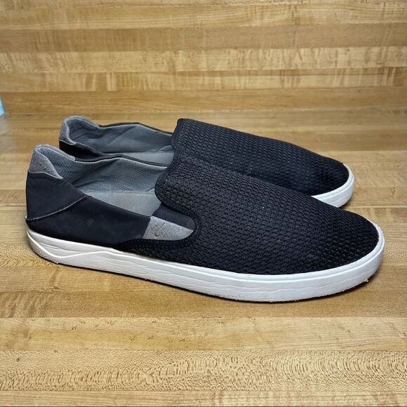 Olukai Mens Lae‘ahi Sneaker Shoes Black Mesh Slip-On Drop In Heel Size 14 - Picture 1 of 7
